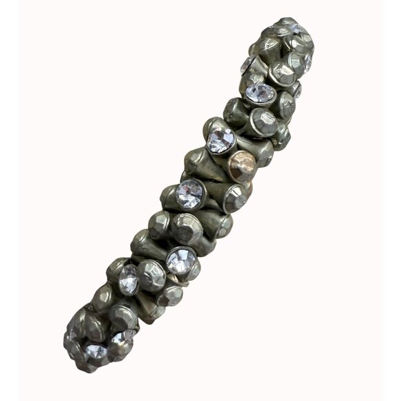 Banana Republic Rhinestone & Antiqued Gold-Tone Toggle Bracelet - 7.5" Wrist - Picture 2 of 9